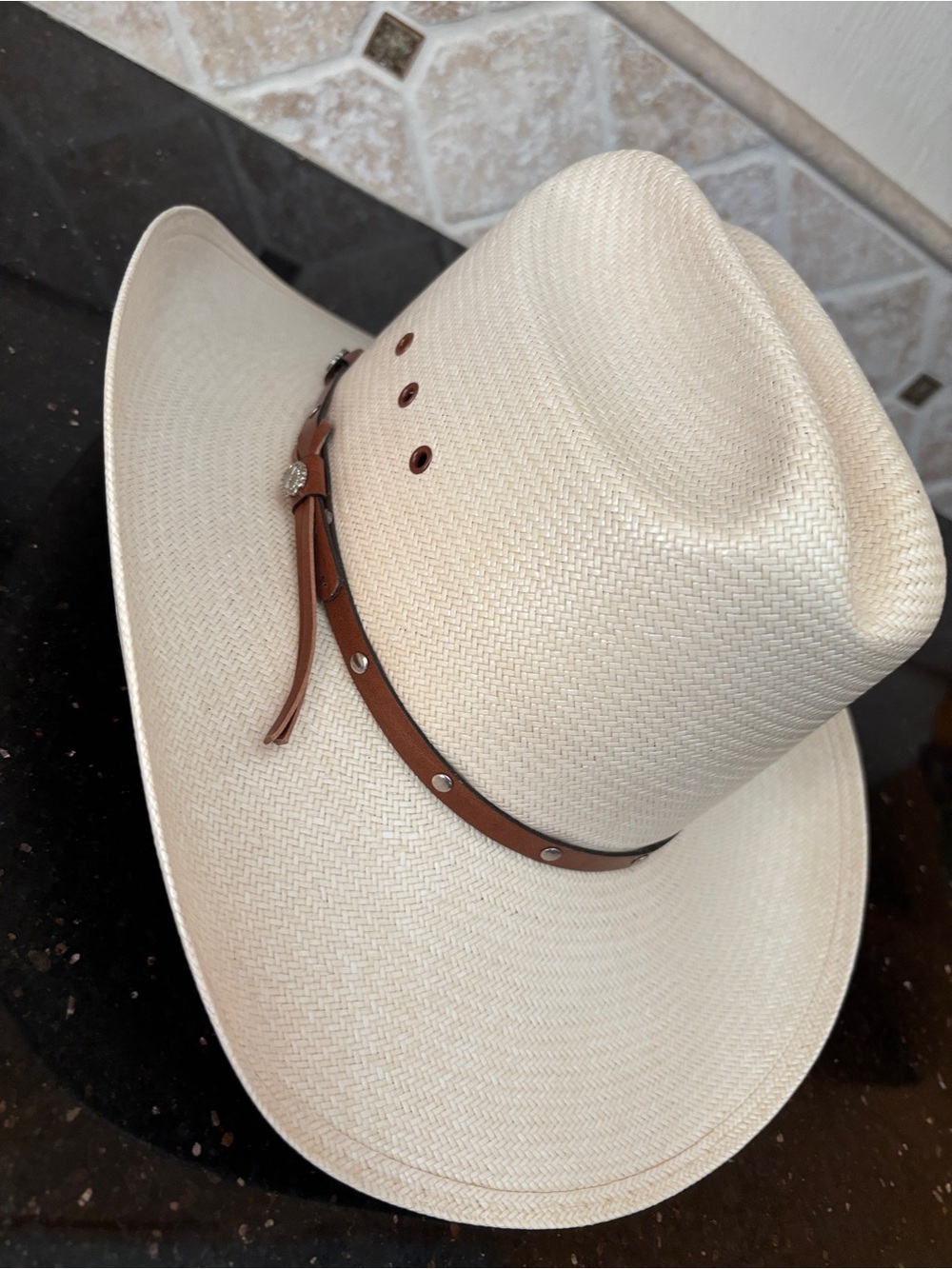 Rare Vintage Stetson Alamo or Grant 5X Shantung Straw Hat - excellent condition! - Picture 4 of 16